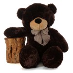 Chocolate Brown 5 Feet Bow Teddy Bear